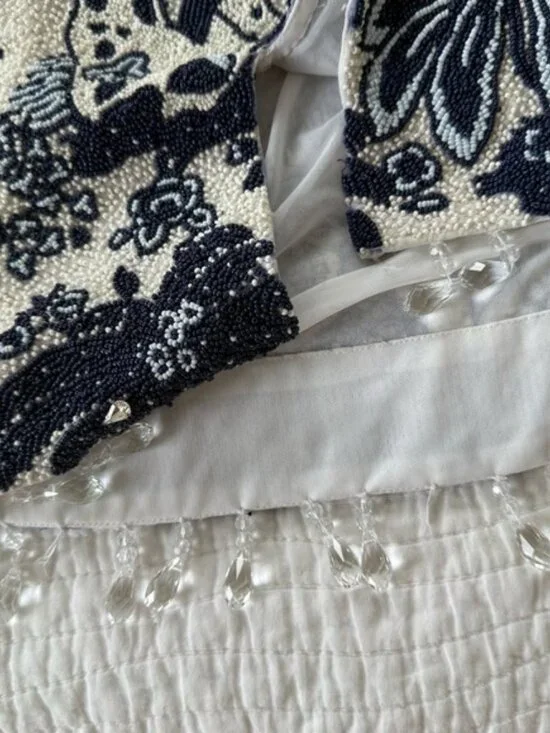 STAUD Cream and Blue Floral Dress - Picture 3 of 6